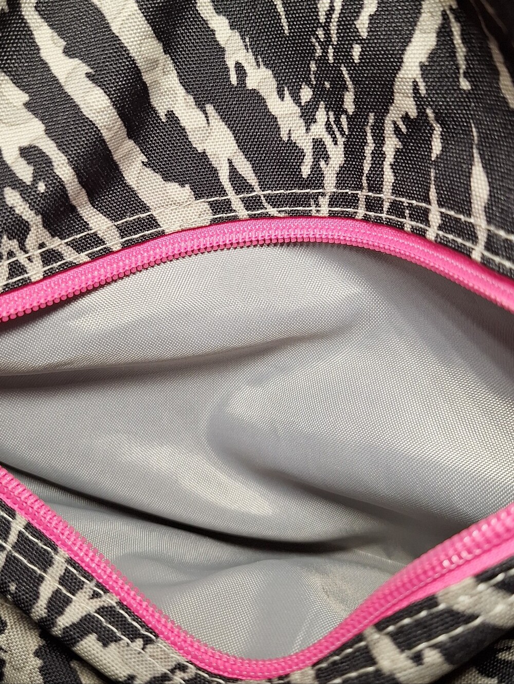 Jansport Backpack, Zebra Stripes, Black & Grey With Pink Accents - Picture 11 of 13